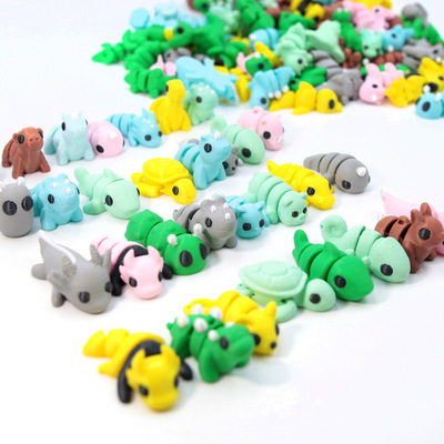 3D打印多色小动物桌面摆件儿童玩具创意礼物幼儿园小礼品关节模型