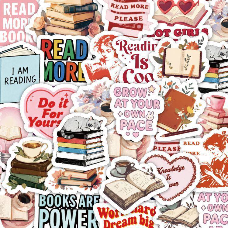 英文激励124张贴纸学习ins风DIY少女手账装饰笔记本电脑防水可爱