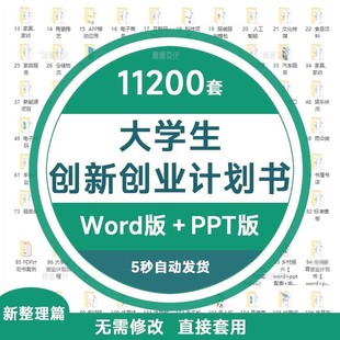 大学生创新创业计划书word成品互联网+大赛ppt模板商业策划书撰写