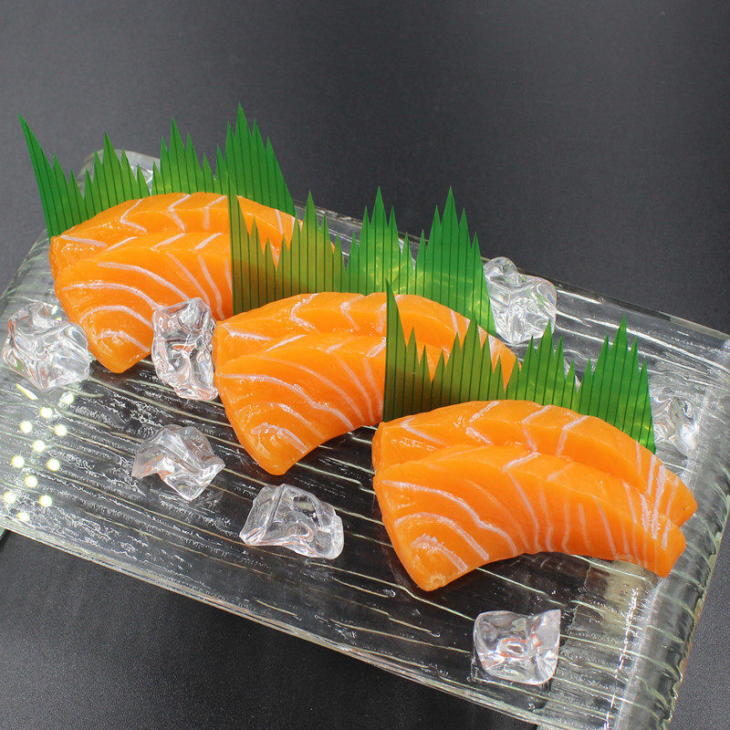 仿真三文鱼片生鱼片刺身食物模型橱窗展示pvc拍摄道具发夹配件