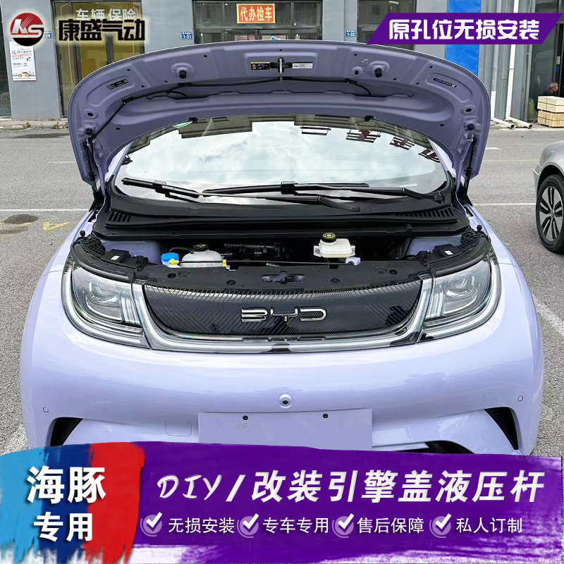 比亚迪海豚改装引擎盖液压杆海鸥唐宋元plus前备箱自动液压杆配件