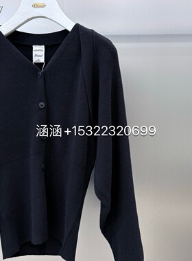 jsister-2025年秋季新JS黑色V领针织开衫毛衣外套S430104701-699