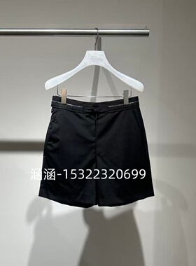 53折D家2025夏款专柜正品黑色短裤2J2Q205-1199