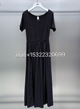 Jessy line杰西莱正品24夏季黑色气质高级感连衣裙421211338-499