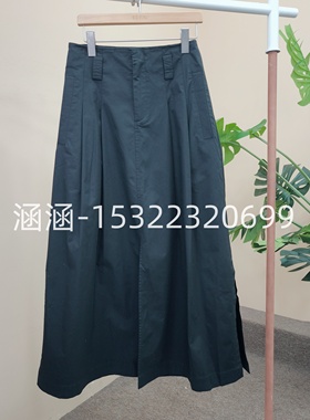 如缤RUBIN2025春正品黑色半身伞裙长裙6A11Q61776-659