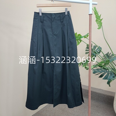 如缤RUBIN2025春正品黑色半身伞裙长裙6A11Q61776-659