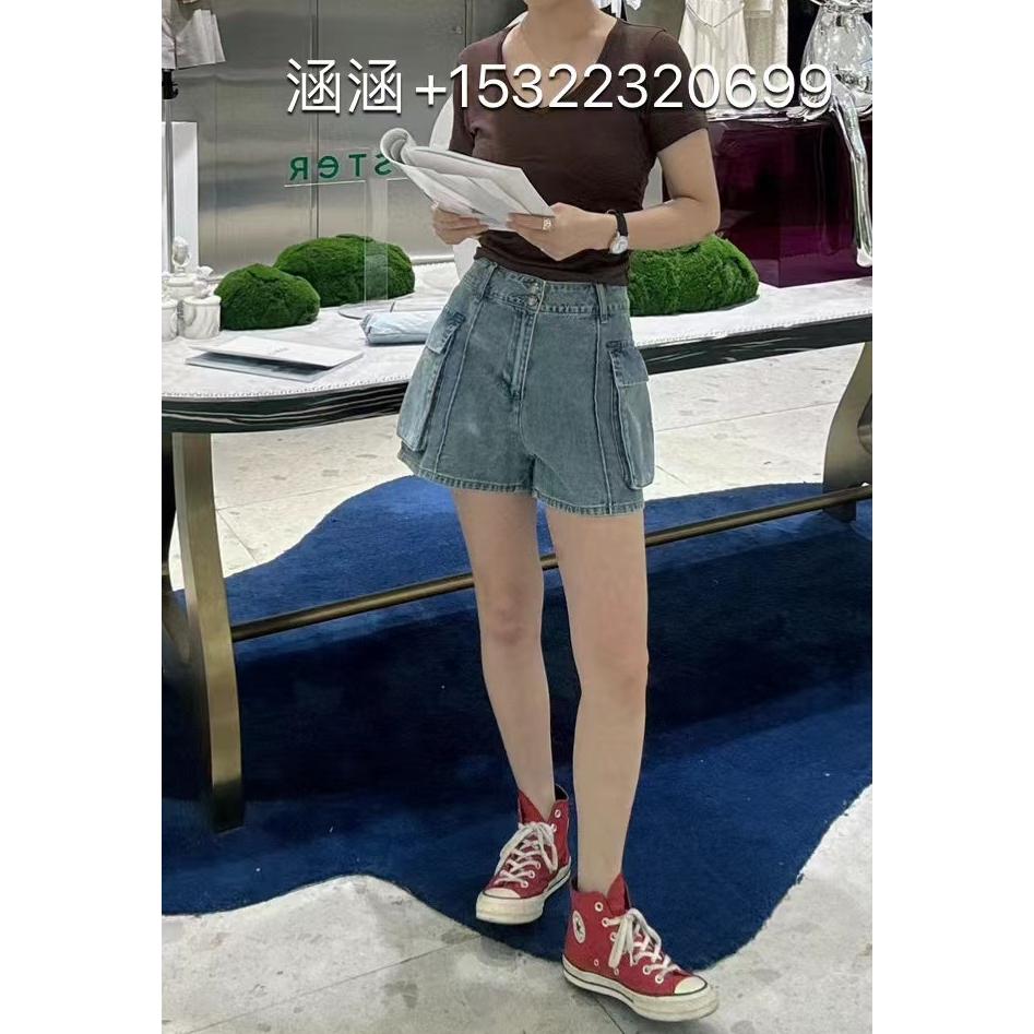 jsister 2024夏装专柜新款JS工装浅牛仔短裤 S424210475-599