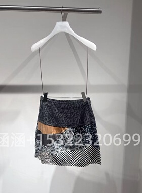 43折D家2025夏款专柜正品黑色短裙2J2S218-1299