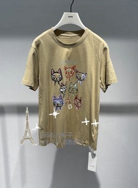 RB家2024年夏新款专柜正品卡通印花圆领纯棉T恤6L24T64036-339