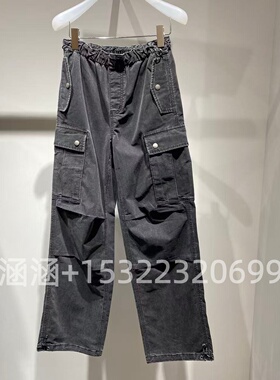 46折D家2025夏款专柜正品深灰色水洗牛仔裤2J3R608-1699
