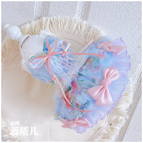 狗狗洛丽塔马尔济斯公主裙约克夏小体狗蕾丝吊带蓬蓬裙比熊连衣裙