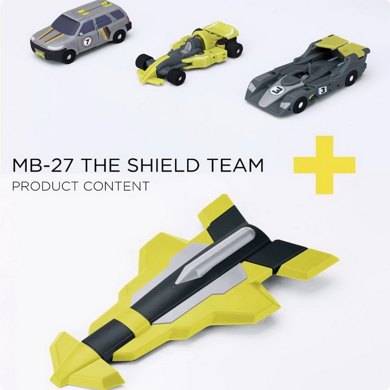 变形玩具 FansHobby FH MB-27 MB27 天雷盾 小队 赛车套装