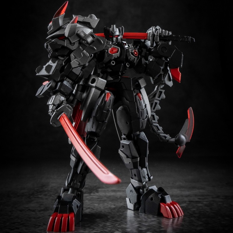 变形玩具 铁工厂 IronFactory IF EX-45K 黑狮 堕天武者 影白狮丸