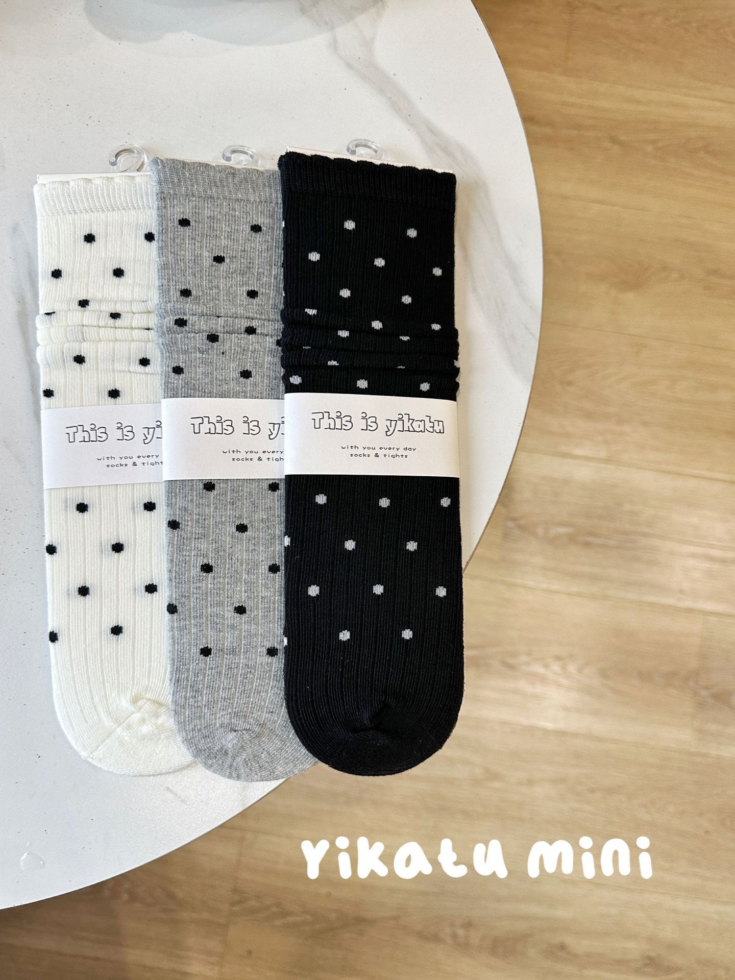 Yikatu伊卡兔儿童袜子2024秋款新款小波点亲子袜无跟均小蝴蝶结