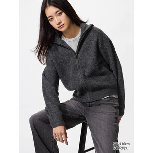 女装舒芙蕾拉链针织开衫/毛衣毛衫外套25新款480490