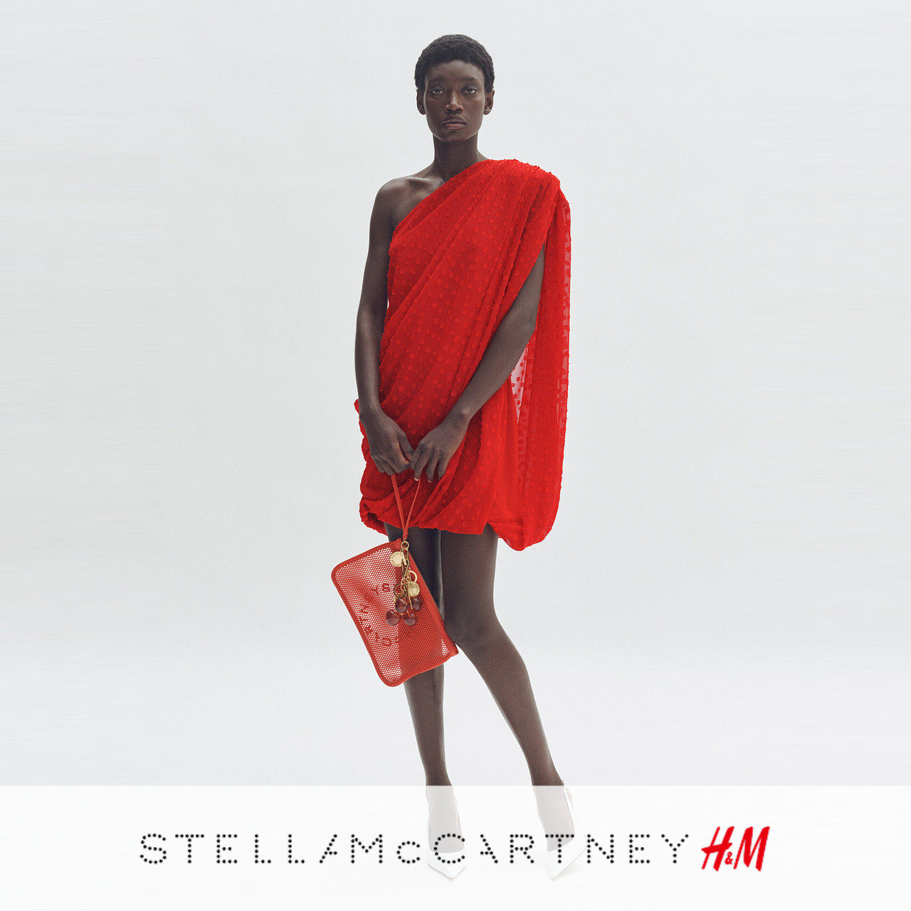 【Stella McCartney H&M】女装连衣裙垂褶单肩礼