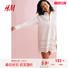 HM2025年秋季新款女装连衣裙时尚休闲休闲短款衬衫裙1268117