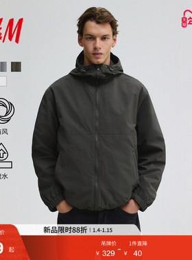 HM男装女装夹克冬季冬新款户外登山防风连帽软壳外套1293996