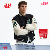 图案装 HM冬季 男装 饰棒球外套1317984
