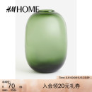 HMHOME家居用品花瓶文艺透明椭圆形客厅插花摆件玻璃瓶0627303