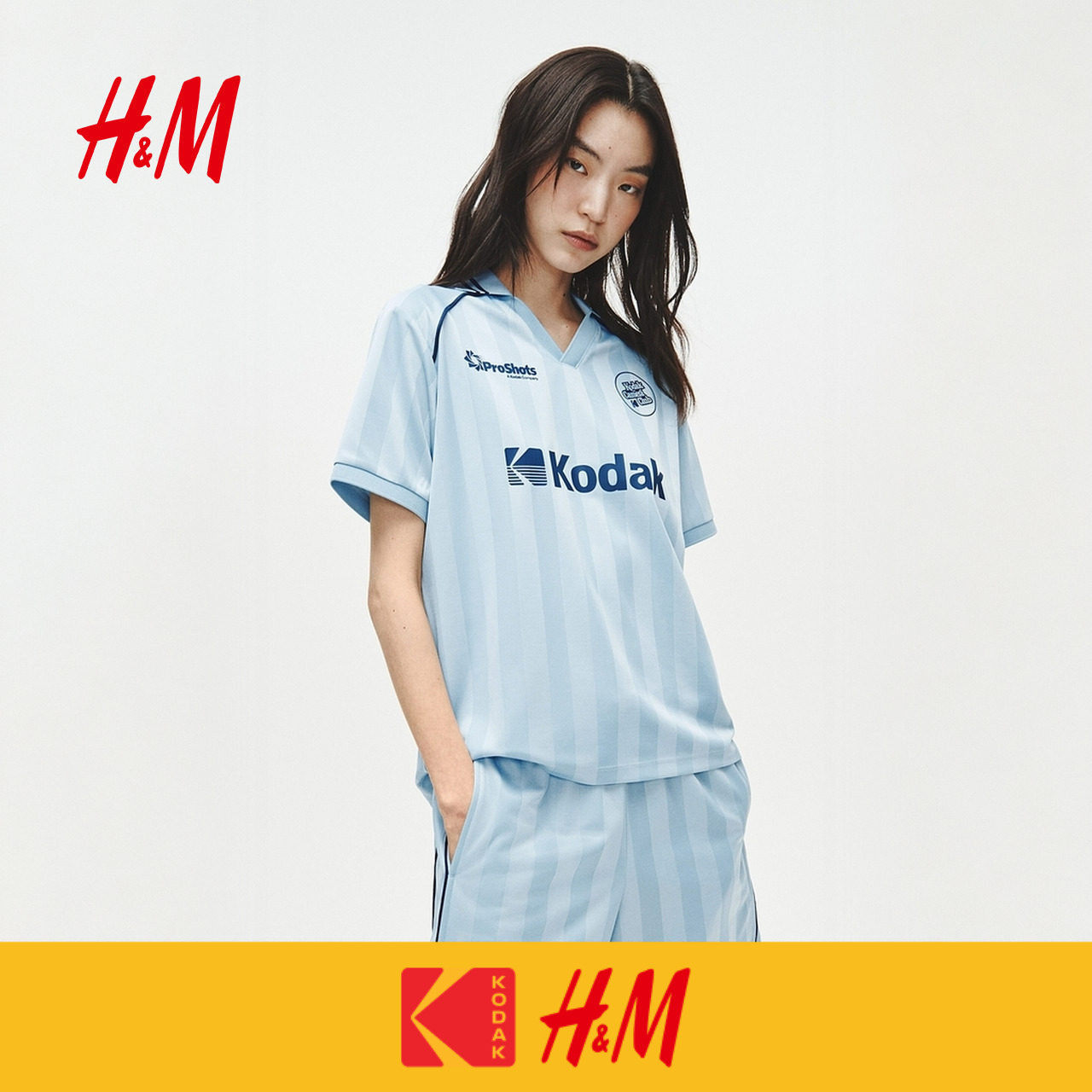 【柯达】HM女装短裤2026夏季新款时尚印花图案网眼短裤1344