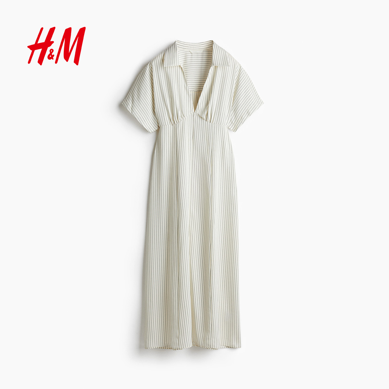HM女装连衣裙夏季时尚气质优雅休闲斜纹布衬衫式连身裙1285147图片