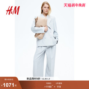 新款 2025女装 冬季 宽松通勤羊毛混纺西服外套1278181 西装