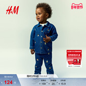 牛仔衬衫 1294713 男婴春季 刺绣翻折领外套式 迪士尼系列 HM童装