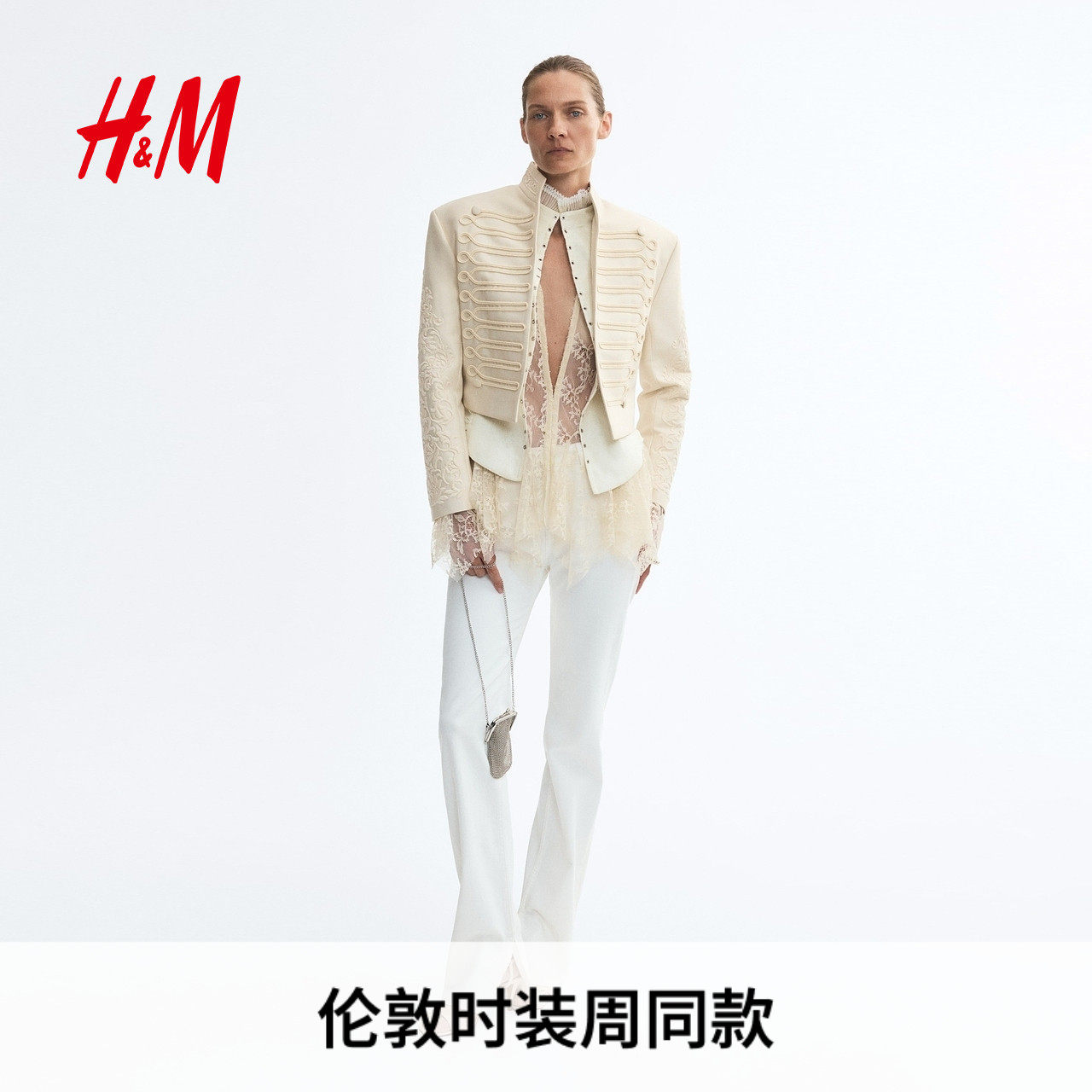 【偶像风格集合】HM女装短外套2026秋新款刺绣拿破仑外套1365778