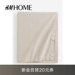 新品 HM2024秋季 家居亚麻混纺桌布1187808