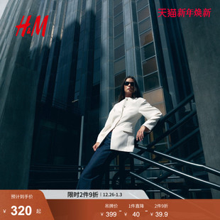 无领西装 女装 外套1290948 新款 HM2025冬季