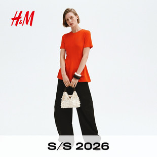 双面布裙式 女装 下摆上衣1341877 新款 HM2026春季