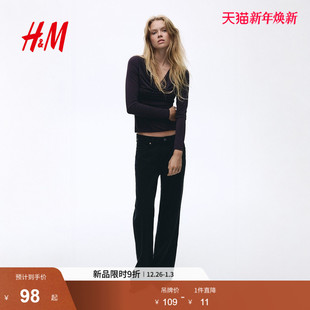 T恤2025冬季 保暖时尚 新款 内搭打底衫 休闲上衣1310089 长袖 HM女装