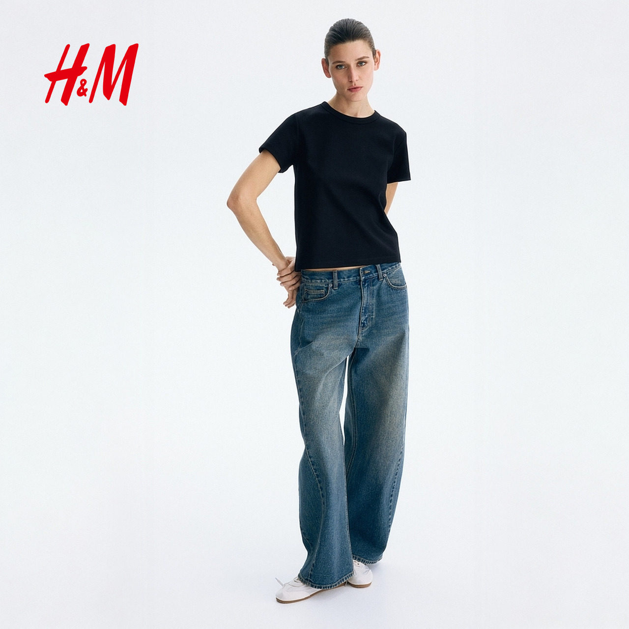 HM2026春季新款女装棉质T恤1264833