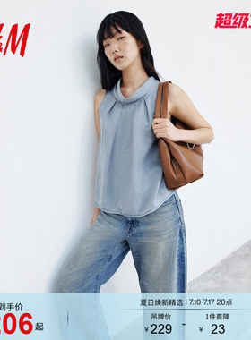 HM2026夏季新款女装围巾领牛仔上衣1354843