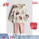 米妮加绒连帽卫衣长裤 1176786 女婴套装 2件式 迪士尼系列 HM童装