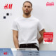 HM男装 上衣0685816 舒适纯棉内搭打底衫 T恤春季 休闲简约圆领短袖