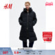 HM女装 棉服大衣暖乎乎冬日ootd疏水连帽宽松面包服外套1172927