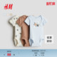 信封领哈衣爬服1265827 春季 HM童装 男婴女婴连身衣3件装