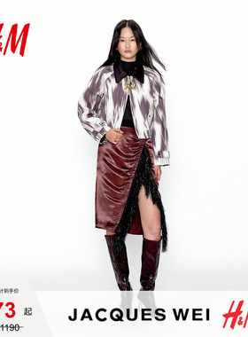 JACQUES WEI H&M女装短外套2026春季新款印花棉质新年外套1320587