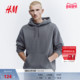 舒适简约纯色柔软连帽长袖 HM男装 卫衣冬季 上衣0970819
