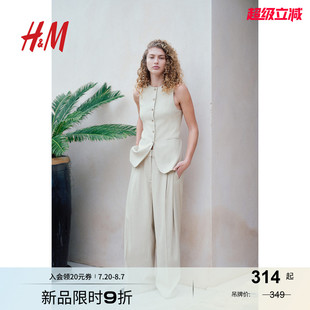 阔腿西裤 HM女装 新款 子2025年夏季 1271001 裤