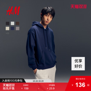 落肩袖 HM男装 加绒情侣户外连帽衫 卫衣秋季 宽松卫衣0970819 女装