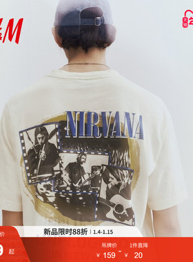 【Nirvana涅槃乐队】HM男装女装T恤宽松复古印花打底衫1225609