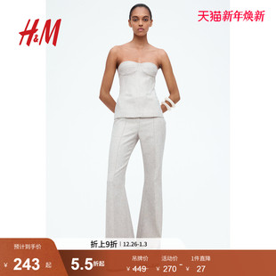 休闲裤 冬季 新款 带烫折线喇叭裤 2025女装 通勤时尚 1281151