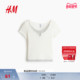 HM女装 气质层叠上衣1316981 内搭设计感打底衫 T恤2026春季 新款
