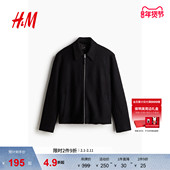 翻领羊毛混纺商务休闲西装 HM男装 夹克冬季 上衣底特律外套1234628