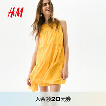 HM女装连衣裙2025年夏季新款波嬉风宽松分层A字版型连衣裙1294305