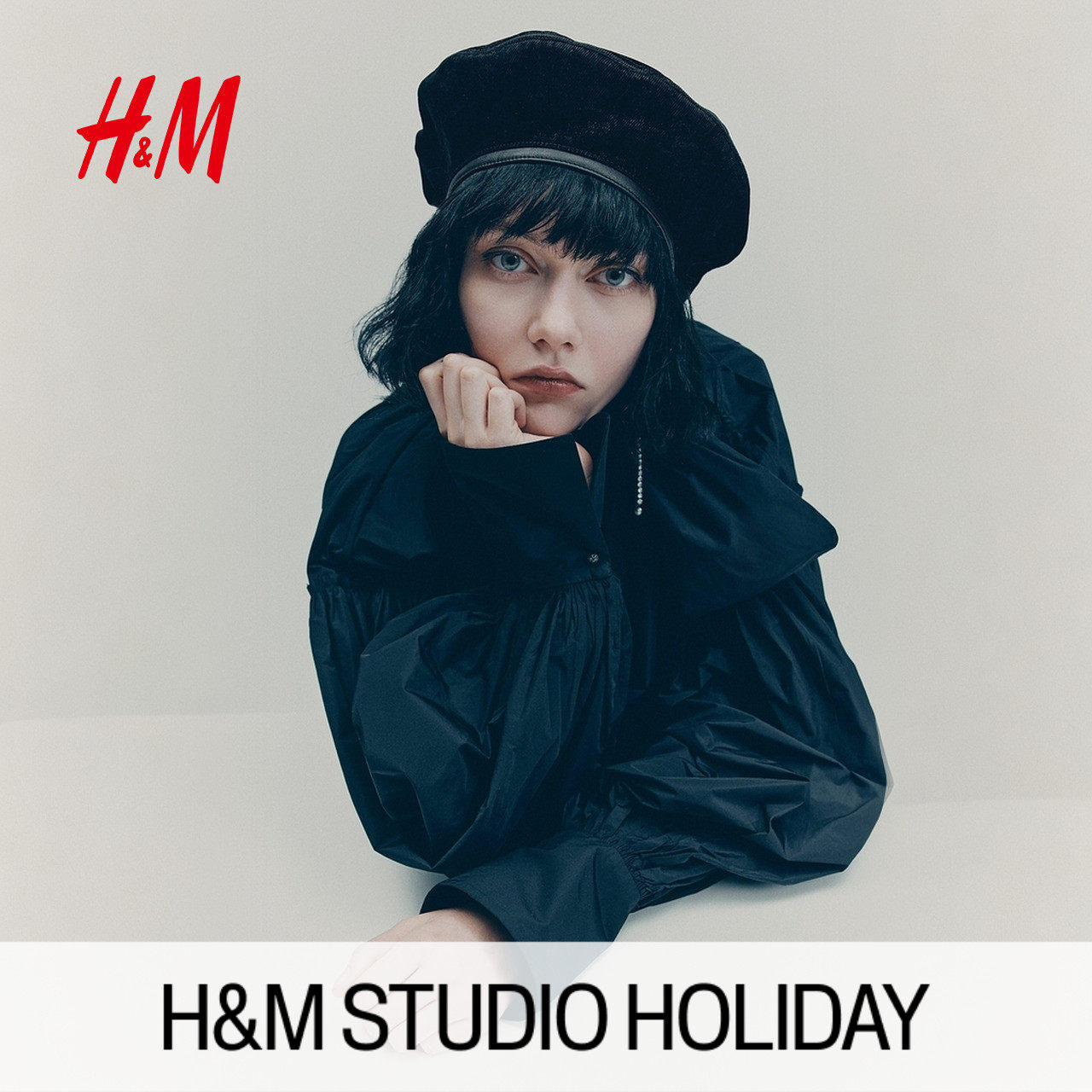 【HM STUDIO 节日胶囊系列】女士帽子冬季斜纹布贝雷帽13