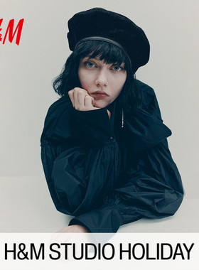 【HM STUDIO 节日胶囊系列】女士帽子冬季斜纹布贝雷帽1306628